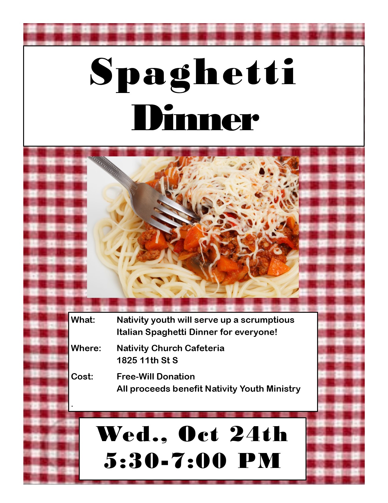 Spaghetti Dinner & Box of Joy Project | Youth Ministry